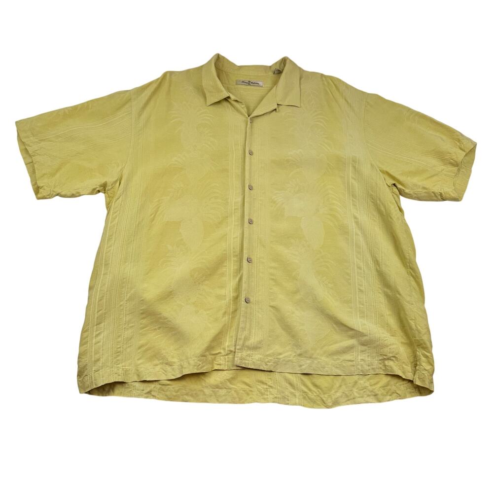 Tommy Bahama 100% Silk Tropical Leaf Resort Button Down Shirt Men's Size XXL